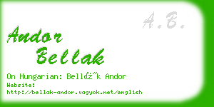 andor bellak business card